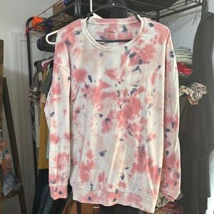 Sonoma Pink and Blue Tie-Dye Sweatshirt